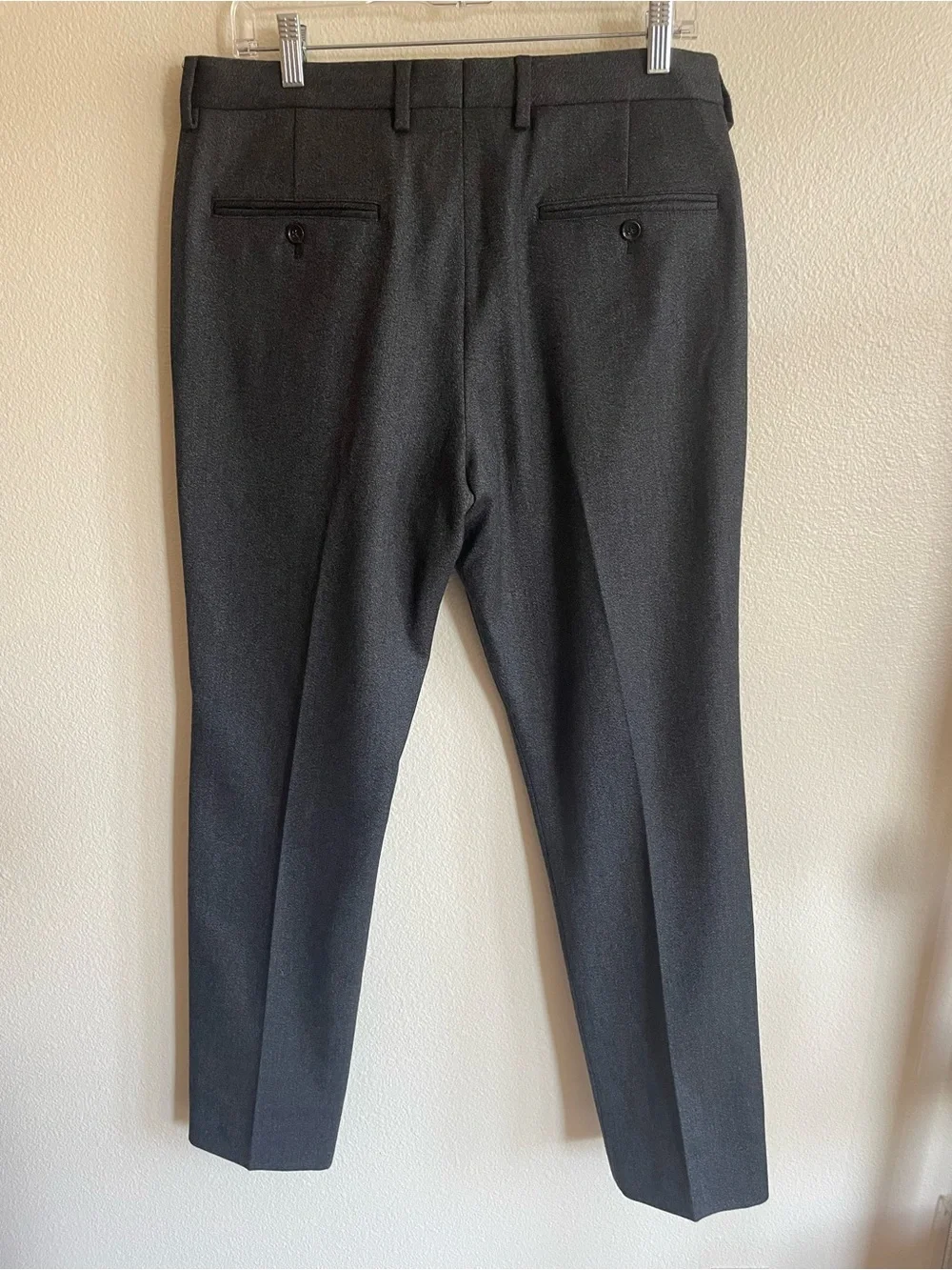 NWT J. Crew Men's Dark Charcoal Gray 100% Wool Dress Pants - Size W32 L32